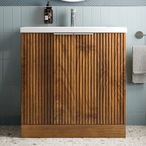 Fluted 800mm bathroom vanity - bathroom,