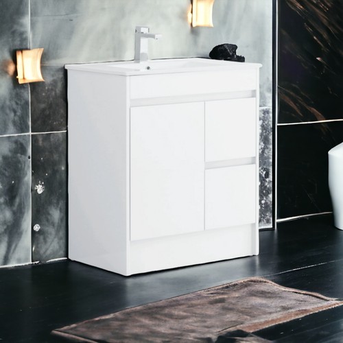 750mm white vanity unit basin - unit,