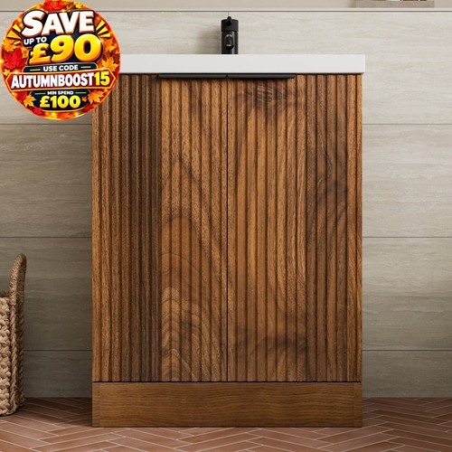 Fluted 600mm bathroom - bathroom, vanity