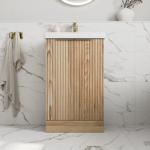 Fluted 500mm bathroom vanity - fluted,
