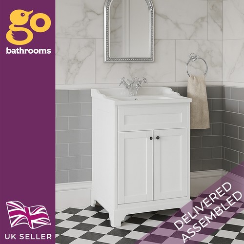 White bathroom vanity unit - vanity,