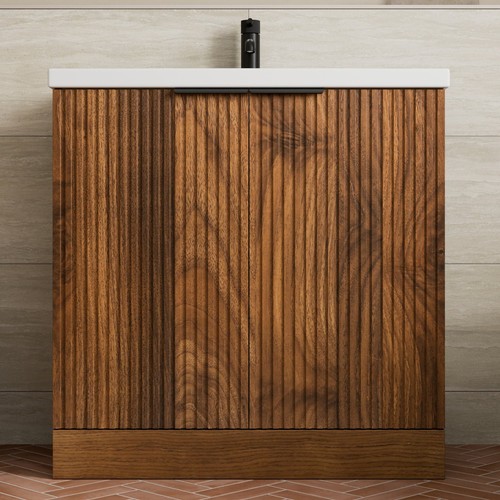 Fluted 800mm bathroom vanity - fluted,