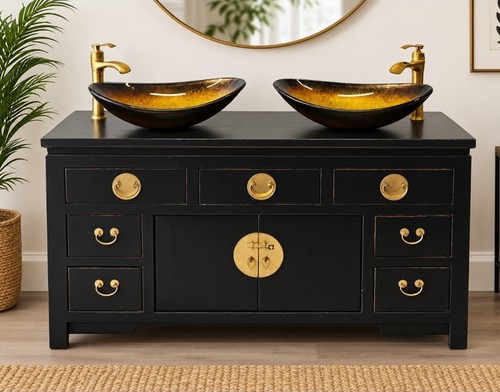 Black oriental style double - black,