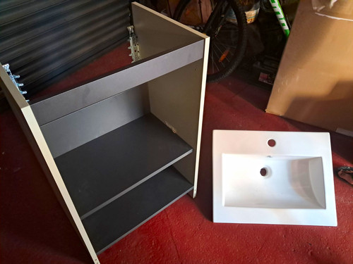 Sage green vanity unit - green, and