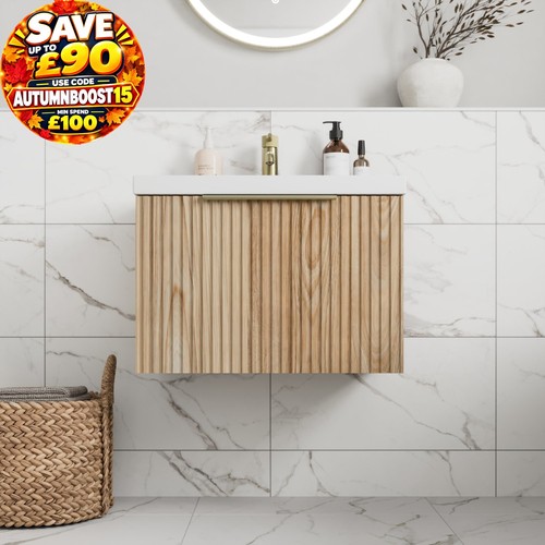 Fluted 600mm bathroom vanity - 600mm,