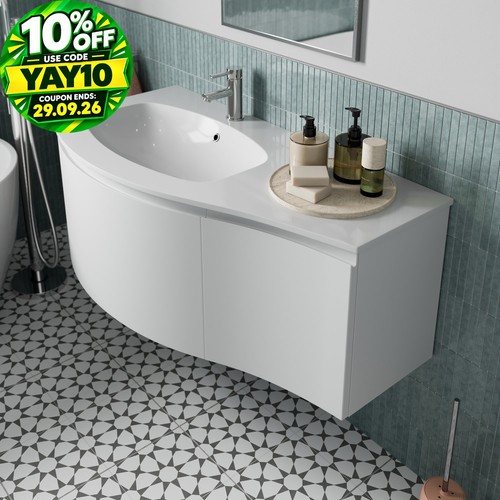 1000mm wall hung curved - wall, vanity