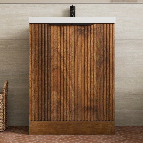 Fluted 600mm bathroom vanity - fluted,