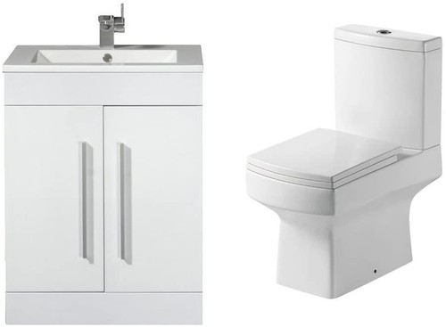 Toilet basin set white - set,