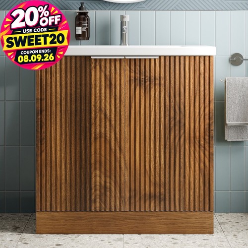 Fluted 800mm bathroom - fluted,