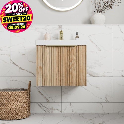 Fluted 500mm bathroom vanity - fluted,