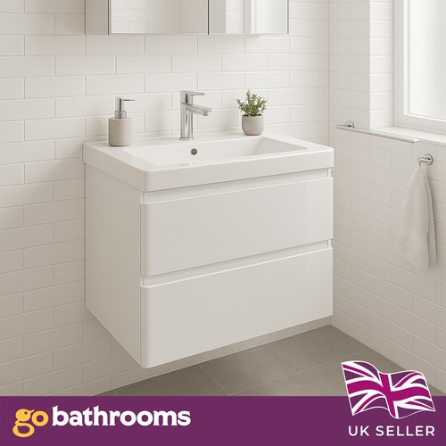 600mm white vanity unit - unit, wall