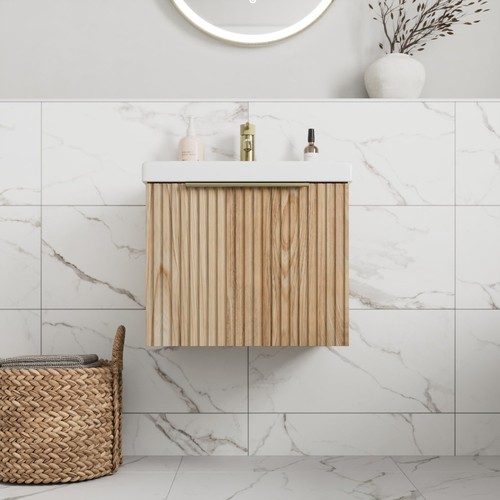 Fluted 500mm bathroom vanity - 500mm,