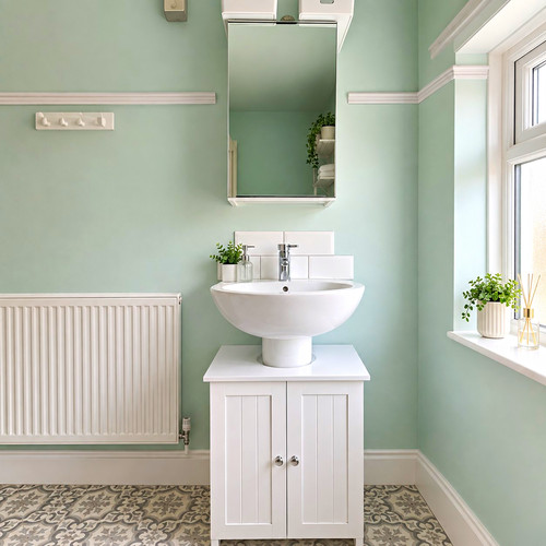 White freestanding bathroom - white,