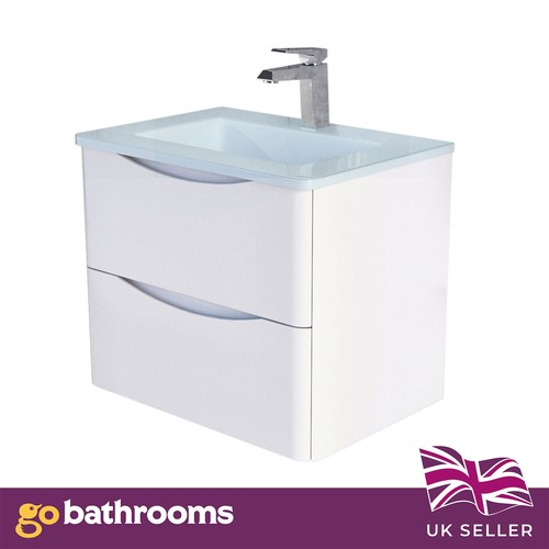600mm white wall hung - 600mm, vanity