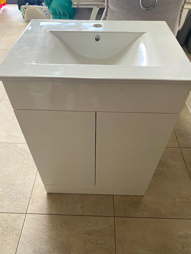 White bathroom vanity - white,