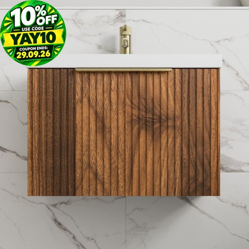 Fluted 600mm bathroom vanity - bathroom,