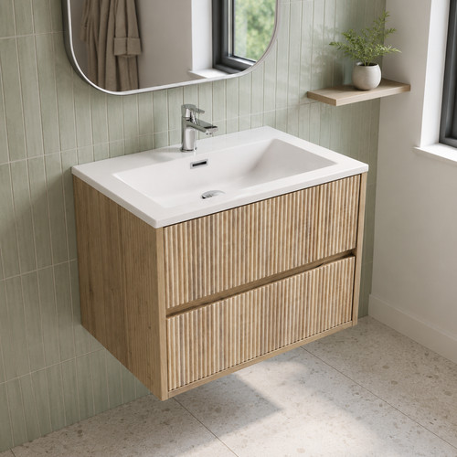 Nerano 600mm oak - oak, fluted