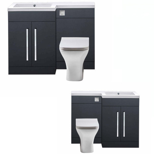 Bathroom grey vanity furniture - bathroom,