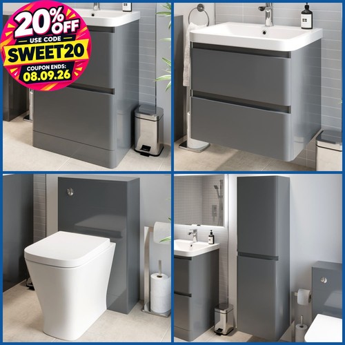 Grey bathroom furniture vanity - furniture,