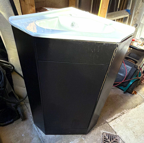 Corner vanity unit with - with, white