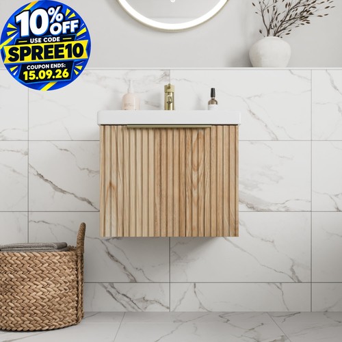 Fluted 500mm bathroom vanity - 500mm,